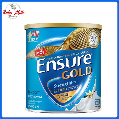 Sữa Bột Ensure Gold Hương Vani Ít Ngọt Lon 380g