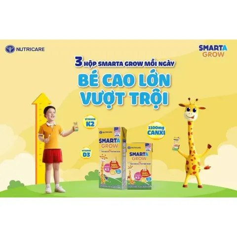Lốc 4 Hộp Sữa bột pha săn Nutricare Smarta Grow 110ml Cho bé cao lớn (MẪU NGẨU NHIÊN)