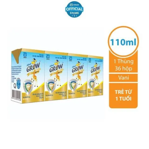 Combo 3 Lốc Sữa Pha Sẵn Abbott Grow 110ml Vani (12 Hộp)