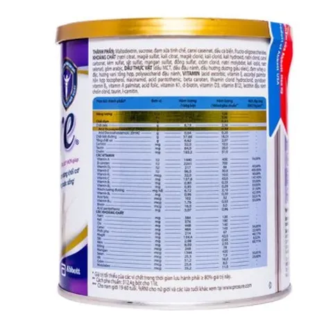 Sữa Bột Prosure Hương Vani Lon 380g - Cho bệnh nhân ung thư