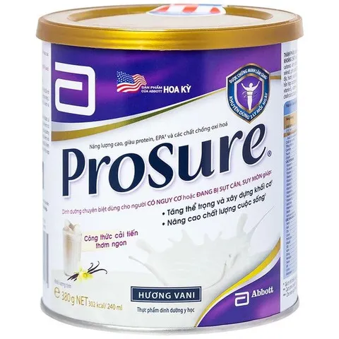 Sữa Bột Prosure Hương Vani Lon 380g - Cho bệnh nhân ung thư