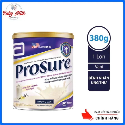 Sữa Bột Prosure Hương Vani Lon 380g - Cho bệnh nhân ung thư