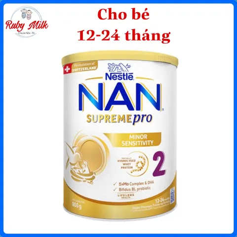 Sữa bột Thuỵ Sĩ Nan Supreme Pro số 2 Lon 800g