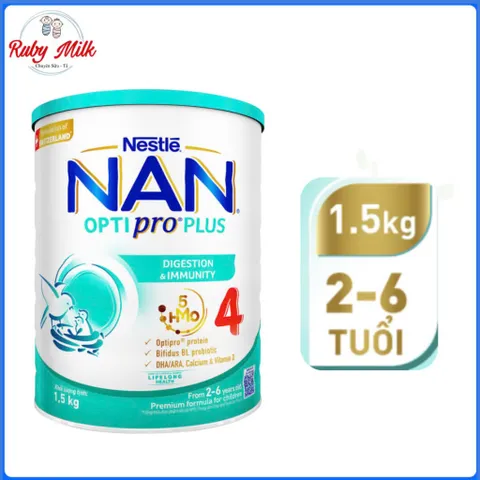 Sữa Bột Nan Optipro 4 lon 1.5kg Cho bé 2 - 6 tuổi