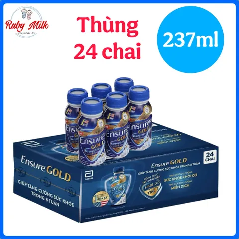 Thùng Sữa pha sẵn Ensure Gold 237ml (Thùng 24 chai)