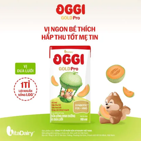 [THÙNG 24 HỘP] Sữa dinh dưỡng pha sẵn OGGI GOLD PRO VitaDairy 110ml (Dâu/Dưa/Xoài/Hạnh Nhân)