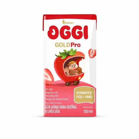 [THÙNG 24 HỘP] Sữa dinh dưỡng pha sẵn OGGI GOLD PRO VitaDairy 110ml (Dâu/Dưa/Xoài/Hạnh Nhân)
