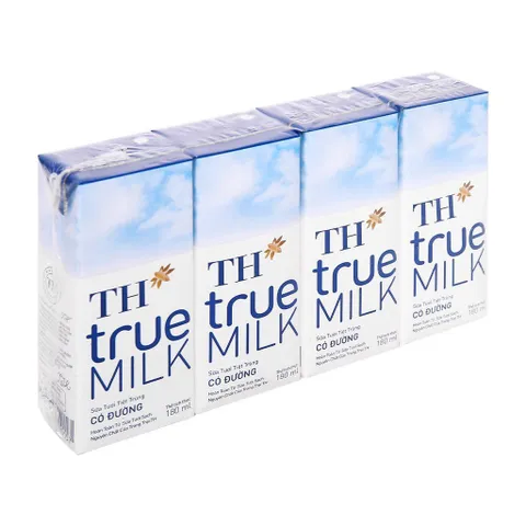 Lốc 4 Hộp Sữa Tươi Tiệt Trùng TH True MILK Hộp 180ml