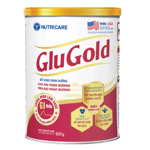 Sữa Bột Glucare Gold Lon 850g - Dinh dưỡng cho người tiểu (Mẫu Mới GLUGOLD)