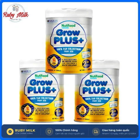 Sữa bột công thức CHÍNH HÃNG Nutifood GrowPLUS+ Vàng 24h giúp bé tiêu hóa tốt, phát triển toàn diện