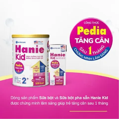 Combo 2 Lon Sữa Bột HANIE KID 2+ Lon 850g Cho Bé 2 -10 Tuổi Sữa Non 24H Cao Năng Lượng Cho Bé Suy Dinh Dưỡng Biếng Ăn Th