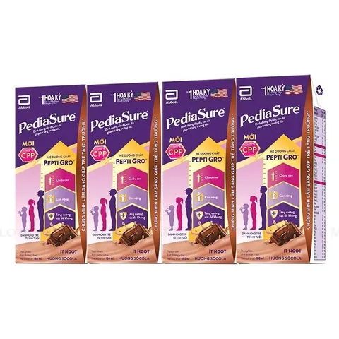 Lốc 4 Hộp Sữa Pha Sẵn Pediasure Socola 180ml