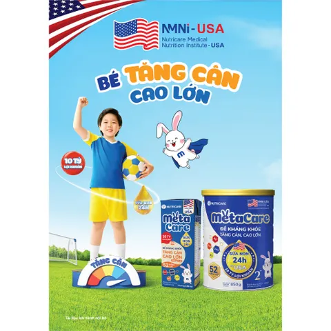Lốc 4 Hộp Sữa Bột Pha Sẵn Nutricare Metacare Eco Xanh 180ml