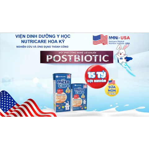 Lốc 4 Hộp Sữa Bột Pha Sẵn Nutricare Metacare Eco Xanh 180ml