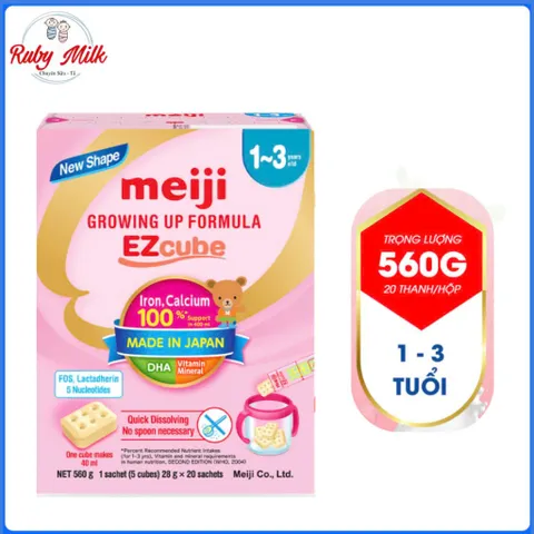 Sữa Meiji nhập khẩu 20 thanh hộp 560g (Cho bé 12-36 tháng)