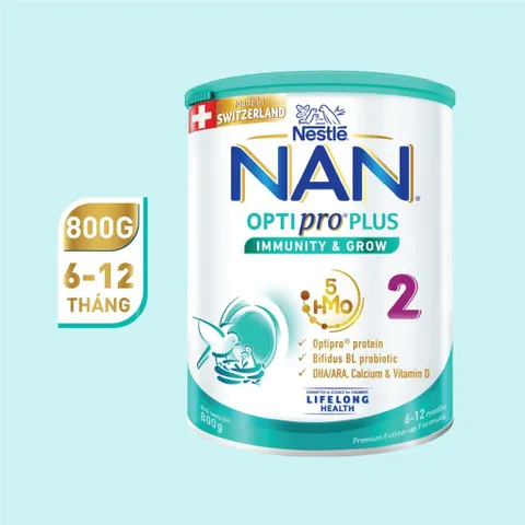 Sữa Nan Optipro Plus số 2 Lon 800g (Cho bé 6 - 12 tháng) GIAO MẪU NGẨU NHIÊN