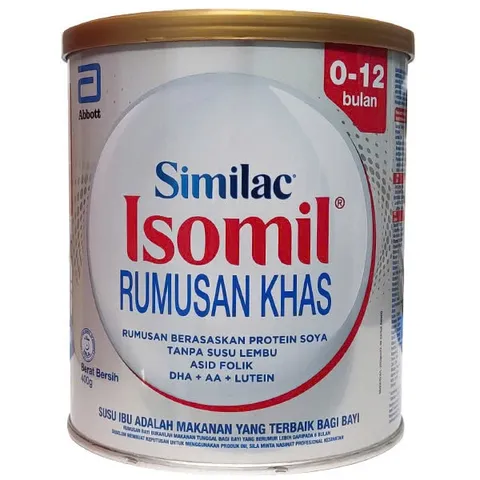 Combo 2 Lon Sữa Bột Similac Isomil 0-1 Lon 400g cho bé Dị ứng đạm bò (Cho bé 0-12 tháng tuổi)