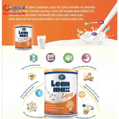 Sữa Bột LeanMax Ligos Lon 900g - Dinh Dưỡng Cho Người Bệnh Gan