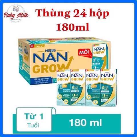 Thùng 24 hộp sữa pha sẵn Nestlé Nan Grow 180ml (từ 1 tuổi)