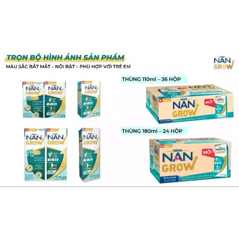 Thùng 24 hộp sữa pha sẵn Nestlé Nan Grow 180ml (từ 1 tuổi)