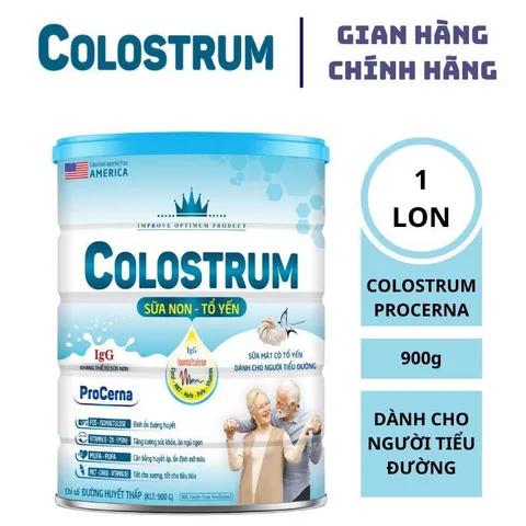 Thực phẩm bổ sung Colostrum Procerna Lon 900g - Sữa mát có tổ yến cho người tiêu đường