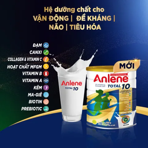 Sữa bột bổ sung canxi Anlene TOTAL 10 Lon 800g