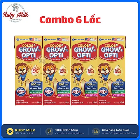 Combo 24 Hộp Sữa Pha Sẵn Colos Grow Plus Opti Hộp 110ml/180ml