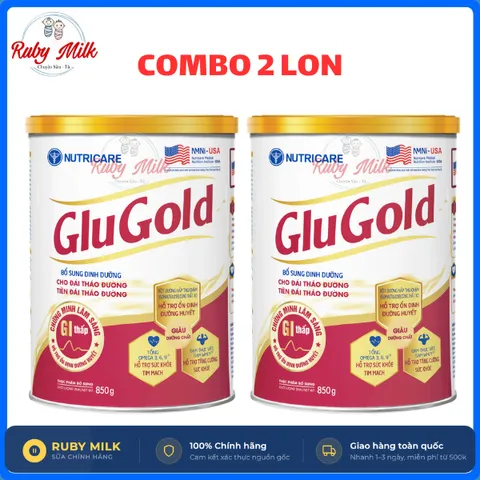 Combo 2 Lon Sữa Bột GluCare Gold Lon 850g – Dành cho người tiểu đường (Mẫu Mới GLUGOLD)