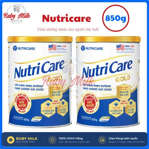 [Combo 2 Lon] Sữa Bột Nutricare Gold Lon 850G Giúp Tăng Cường Chức Năng Cơ Xương Khớp