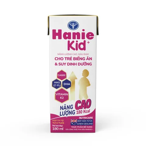 Lốc 4 Hộp Sữa Bột Pha Sẵn Nutricare Hanie Kid 180ml - Cho trẻ biếng ăn & suy dinh dưỡng