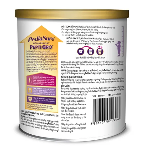 Combo 2 lon Sữa Bột Pediasure 380g Hương vani Ít Ngọt