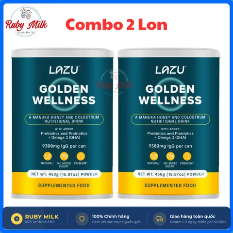 Combo 2 Lon Sữa Bột LAZU GOLDEN WELLNESS Lon 450g