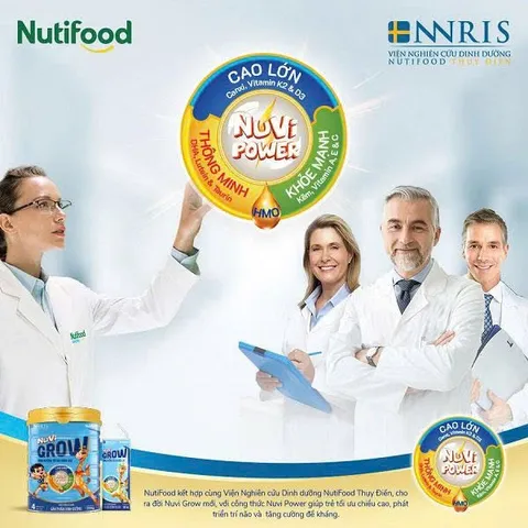 Sữa bột Nuvi Grow Height 2+ Lon 800g