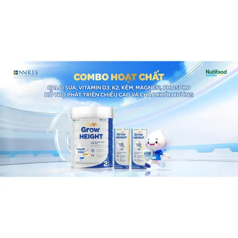 Sữa bột Nuvi Grow Height 2+ Lon 800g
