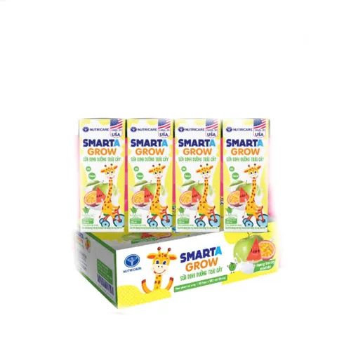 Lốc 4 Hộp Sữa Nutricare Smarta Grow Hương Trái cây Nhiệt Đới 180ml (Mẫu Ngẫu Nhiên)