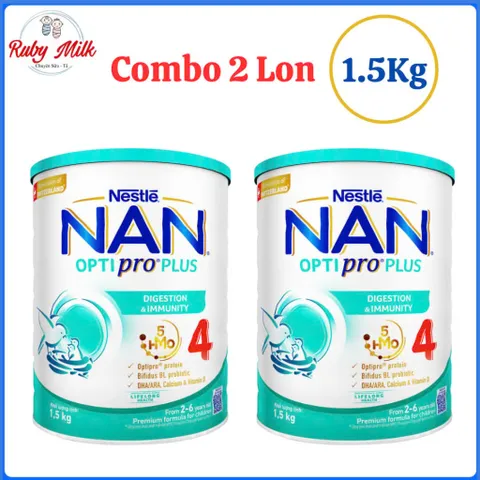 Combo 2 Lon  Bột Nan Optipro 4 Lon 1.5 kg Cho bé 2 - 6 tuổi