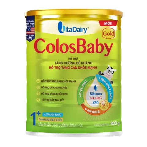 Sữa Bột ColosBaby Gold  Thanh Nhạt 1+ Lon 800g (Cho bé 1 - 2 tuổi)