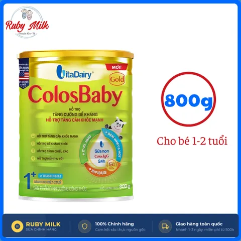 Sữa Bột ColosBaby Gold  Thanh Nhạt 1+ Lon 800g (Cho bé 1 - 2 tuổi)