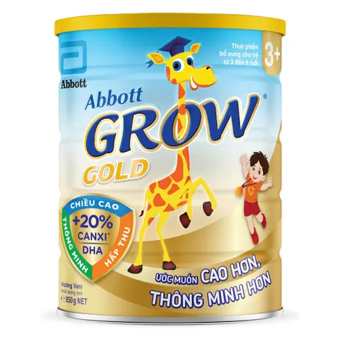 Combo 2 Lon Sữa Abbott Grow Gold 3+ Lon 850g hương Vani (3 - 6 tuổi)