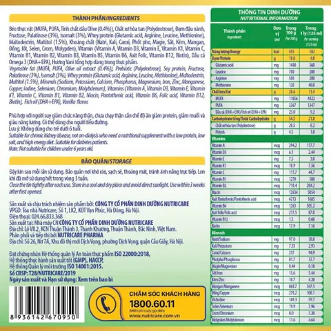 Leanmax Rena Gold 1 Lon 900g - Dinh Dưỡng Cho Người Bệnh Thận
