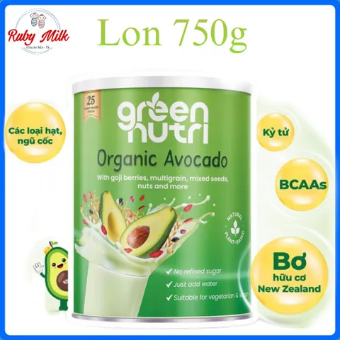 Sữa Hạt 25 Green Nutri Organic Avocado Lon 750g