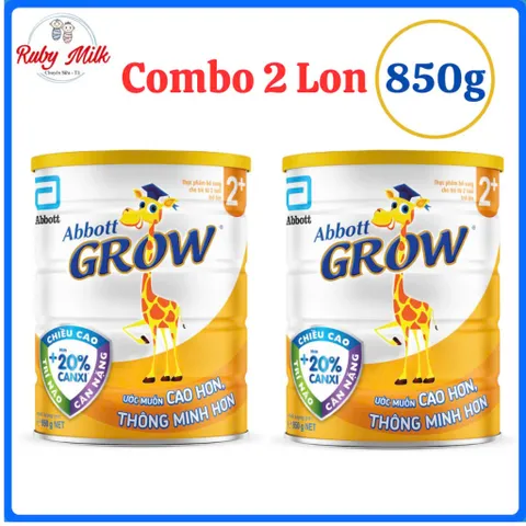 Combo 2 Lon Sữa Bột Abbott Grow Gold 2+ Lon 850g Cho Bé Trên 2 Tuổi