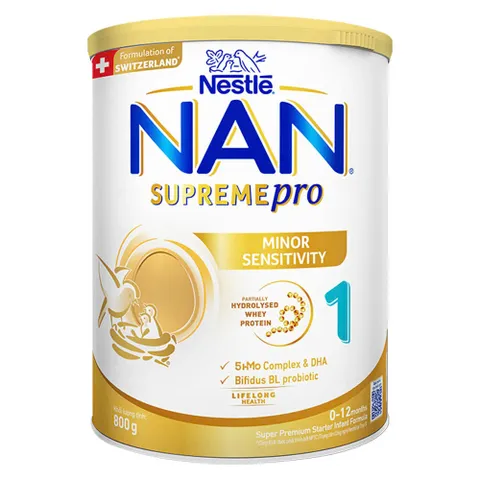 Combo 2 Lon Sữa Bột NAN SUPREME PRO số 1 800g (0-12 tháng)