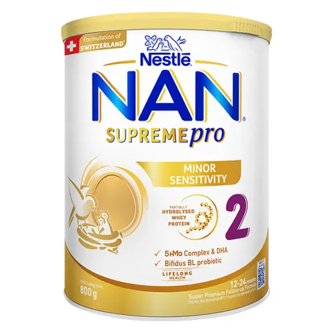 Combo 2 Lon Sữa Bột NAN SUPREME PRO số 2 800g (12-24 tháng)