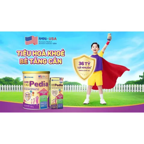 Sữa bột Nutricare Care 100 Pedia 1+ Lon 850g , cho trẻ biếng ăn, thấp còi (cho trẻ 1 - 2 tuổi)