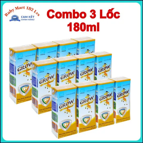 Combo 3 Lốc Abbott Grow 180ml (12 hộp)