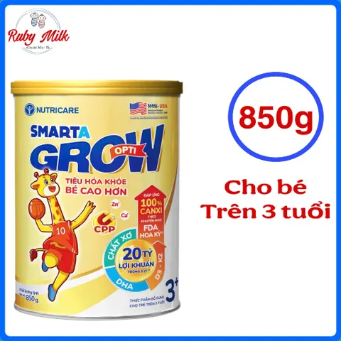 Sữa Bột Smarta Grow Opti 3+ Lon 850g (Cho Bé Từ 3 Tuổi)