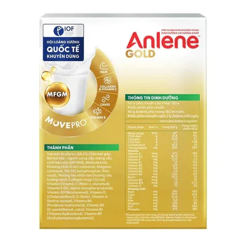 Sữa bột Anlene Gold 5x Hương Vani Hộp Giấy 1.2kg