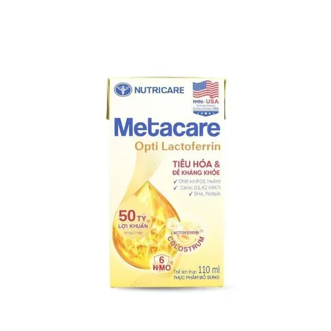 Thùng 24 Hộp Sữa Pha Sẵn Nutricare Metacare Opti Lactoferin 110ml/180ml, Cho bé từ 1 tuổi