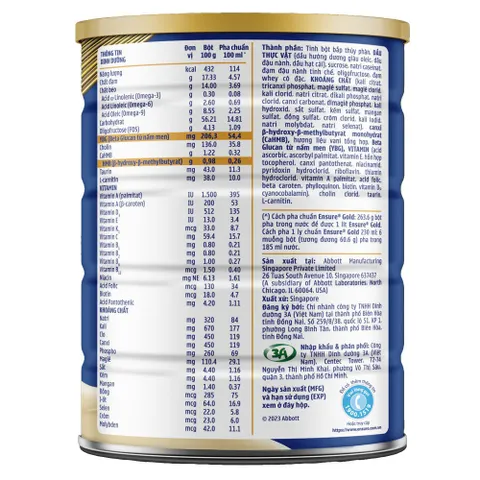 Combo 6 Lon Sữa Bột Ensure Gold Hương Vani 800g